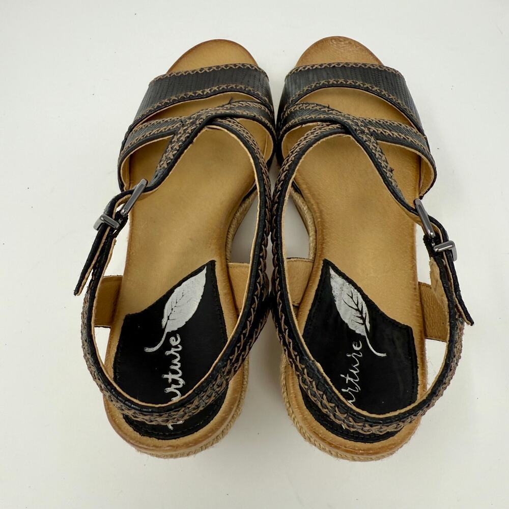 Nurture Lilithe Platform Sandal 8 Black and Cork Jute Trim Comfort NWT - Picture 5 of 8